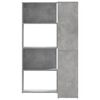 vidaXL Corner Bookcase Concrete Grey Engineered Wood 4-Tier, Medium