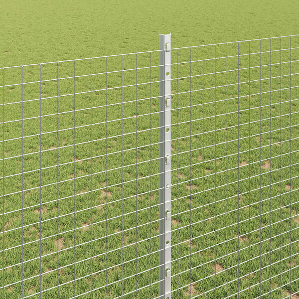 vidaXL Fence and Post Silver 4.92 x 32.81 ft Steel