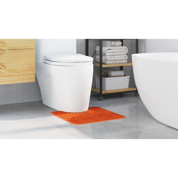 vidaXL Anti-slip Bath Mat with Toilet Cut Orange 19.7" x 19.7" PP