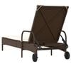 vidaXL Sun Lounger Brown PE Rattan, Powder-Coated Steel, Foam, Polyester