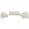 vidaXL Sofa Set Cream Velvet (100% polyester), metal, textilene, plywood