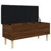 vidaXL Storage Bench Brown Oak Engineered Wood, Faux Leather Cushion