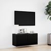 vidaXL TV Wall Cabinet Black Engineered wood 31.5 in x 12.2 in x 15.0 in