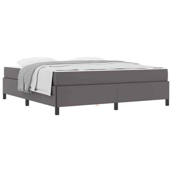 vidaXL Bed Frame with Mattress Grey 70.87 x 78.74 in Fabric