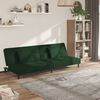 vidaXL Sofa Bed Dark Green Velvet, Wood, Plastic, Foam 2-seater