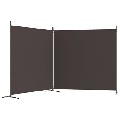 vidaXL 2-Panel Room Divider Brown 137"x70.9" Fabric