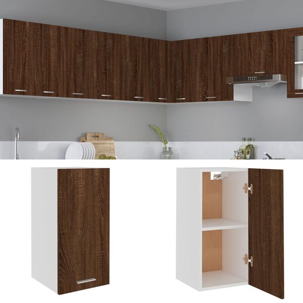 vidaXL Hanging Cabinet Brown Oak Engineered wood 11.6 x 12.2 x 23.6 in