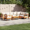 vidaXL Garden Sofa Set Cream white, Natural wood