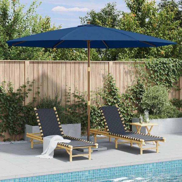 vidaXL Garden Parasol Blue Fabric (100% polyester) Large