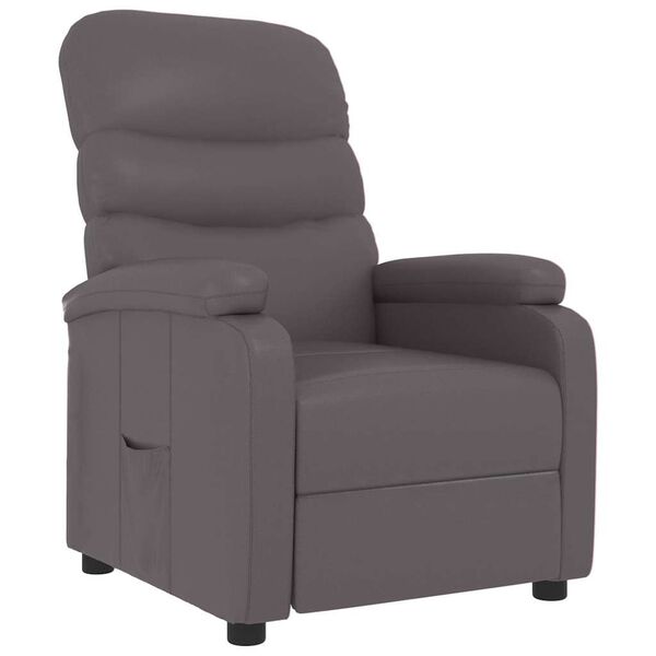vidaXL Recliner Gray Faux Leather