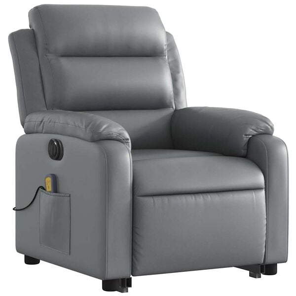 vidaXL Electric Stand Up Massage Recliner Chair Grey