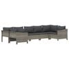vidaXL Garden Lounge Set Grey PE rattan, powder-coated steel Fits 7 people