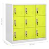 vidaXL Locker Cabinet Set of 2 Light gray and green Steel Medium