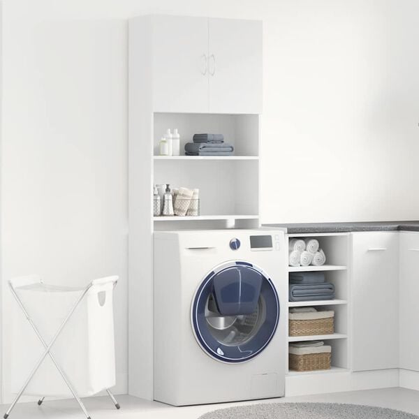 vidaXL Washing Machine Cabinet White 25.2x9.4x74.8" Engineered Wood