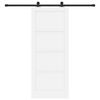 vidaXL Sliding Door White and Black 32.68 x 79.53 in Solid Pine Wood