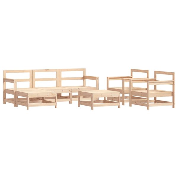 vidaXL Garden Lounge Set Natural wood Solid Pine Wood Standard Modular