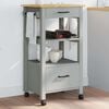 vidaXL Kitchen Trolley MONZA 18.9"x15.7"x34.8" Solid Wood Pine