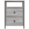 vidaXL Bedside Cabinet Set of 2 Grey Sonoma Engineered wood, iron