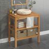 vidaXL Vanity Cabinet With Sink Teak Solid Teak Wood Standard
