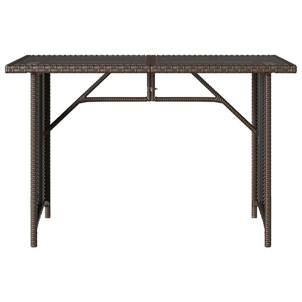 vidaXL Garden Table Brown PE Rattan 43.3 x 26.8 in