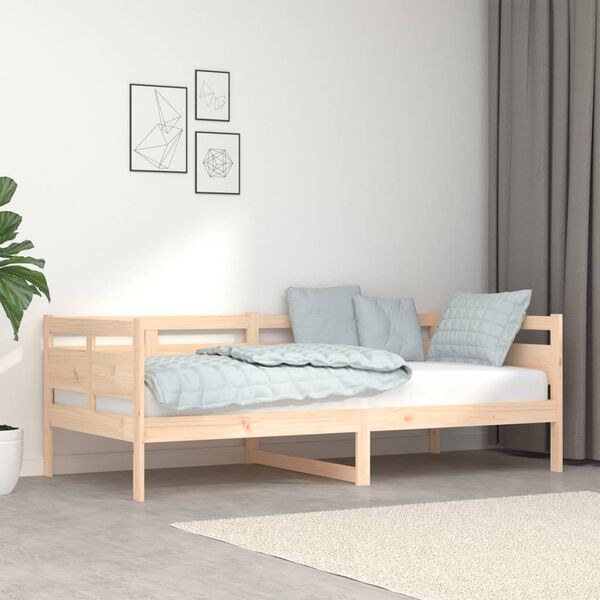 vidaXL Day Bed Natural Solid pine wood, Plywood Single