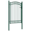 vidaXL Fence Gate with Arched Top Steel 39.4x59.1" Green