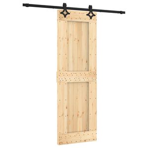 vidaXL Sliding Door with Hardware Set 27.6x82.7" Solid Wood Pine