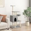 vidaXL Cat Tree Light Gray Engineered wood, plush, sisal Large Durable