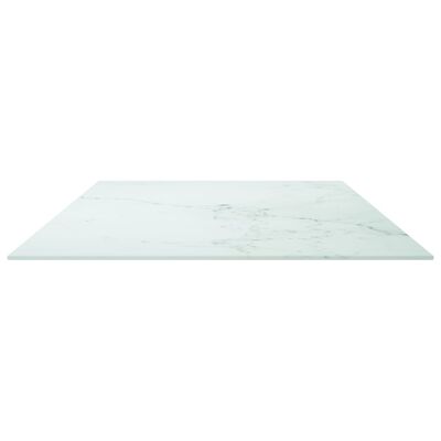 vidaXL Table Top White 47.2"x25.6" 0.3" Tempered Glass with Marble Design