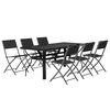 vidaXL Garden Dining Set Grey and black