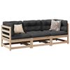 vidaXL Patio Sofa Set Anthracite, Natural wood