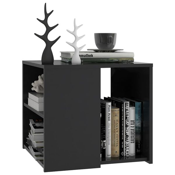 vidaXL Side Table Grey Engineered Wood Medium End Table Square