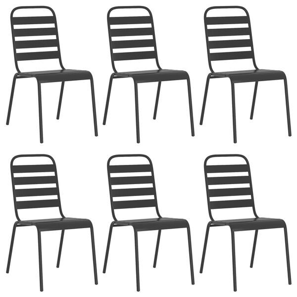 vidaXL Garden Dining Set Anthracite Steel Medium Stackable