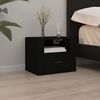 vidaXL Wall-mounted Bedside Cabinet Set of 2 Black Engineered wood