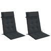 vidaXL Highback Chair Cushion Set of 2 Black Oxford fabric, Foam fiber