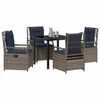 vidaXL Garden Dining Set 5 pcs Gray poly rattan