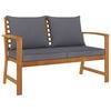 vidaXL Garden Bench Dark Grey, Wood Color Solid Acacia wood, Polyester