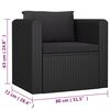 vidaXL Garden Lounge Set Black Powder-coated steel Medium