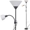 vidaXL Floor Lamp Black Steel Tall Floor Lamp Cylindrical Modern