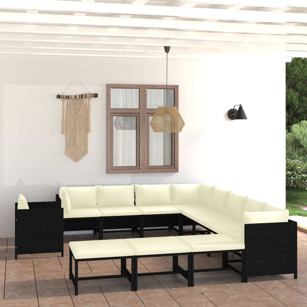 vidaXL Garden Lounge Set Black