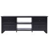 vidaXL TV Cabinet Black Solid Paulownia Wood, MDF 42.5 x 11.8 x 15.7 in