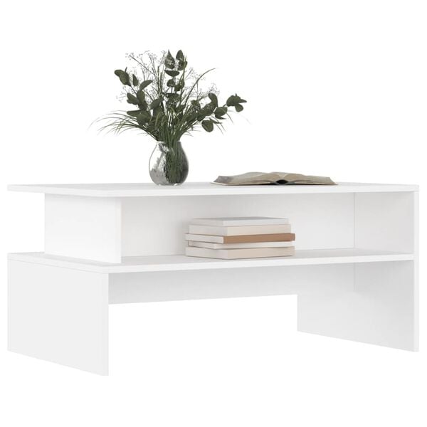 vidaXL Coffee Table White Engineered wood 35.4 x 21.7 x 16.7 in