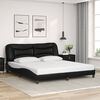vidaXL Bed Frame Black Faux leather, metal, solid pine wood, plywood