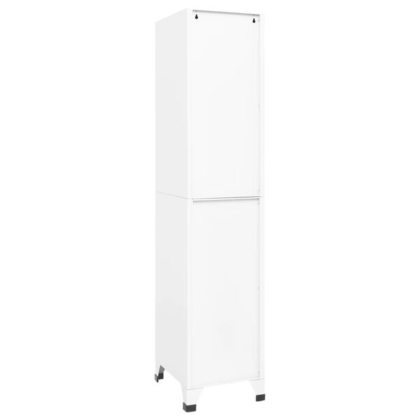 vidaXL Locker Cabinet White Steel Tall Locker Cabinet Rectangular