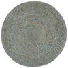 vidaXL Pouffe Olive Green Jute Standard Decorative Inlays Pouffe