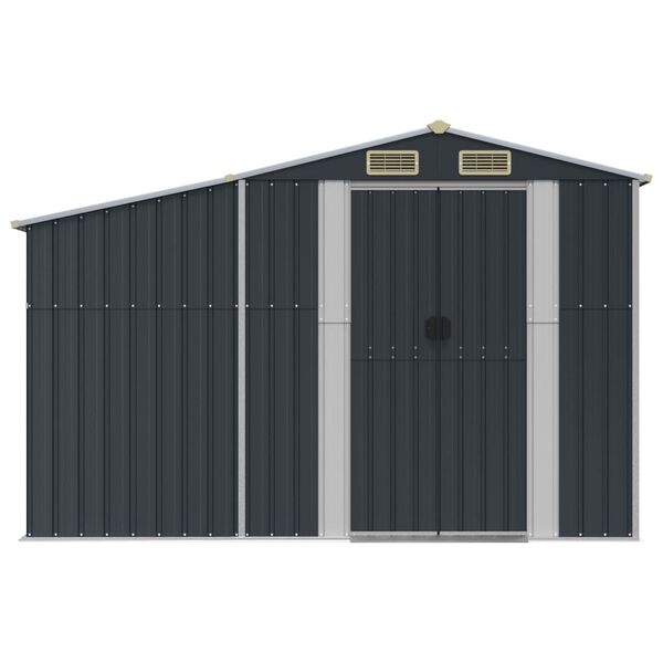 vidaXL Garden Shed Anthracite Galvanized steel, Polypropylene Large