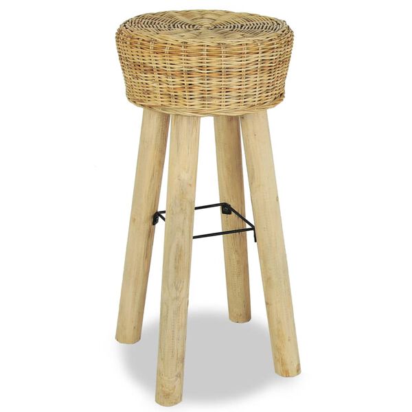 vidaXL Bar Chair Set of 2 Natural Rattan
