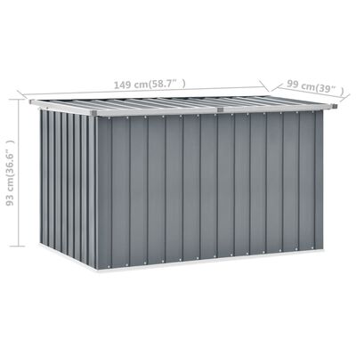 vidaXL Patio Storage Box Gray 58.7"x39"x36.6"