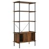 vidaXL Shelf Unit With Cabinet Dark Brown and Black