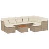 vidaXL Garden Sofa Set Beige and Brown PE Rattan Large